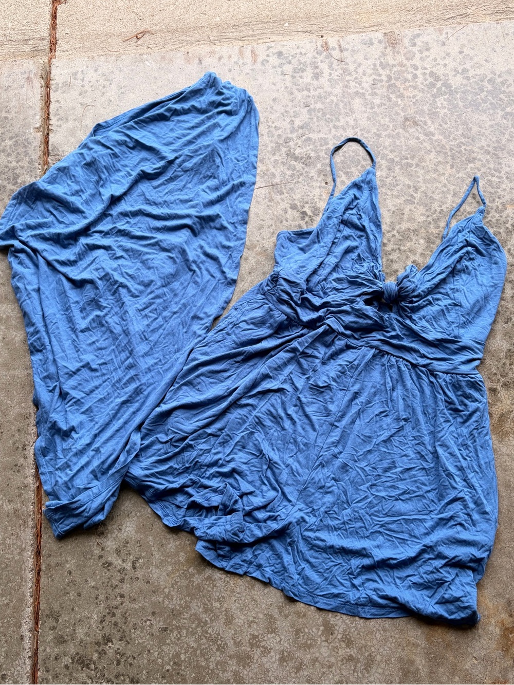 Free People Indigo Blue Beach Collection Best of Both Worlds romper set